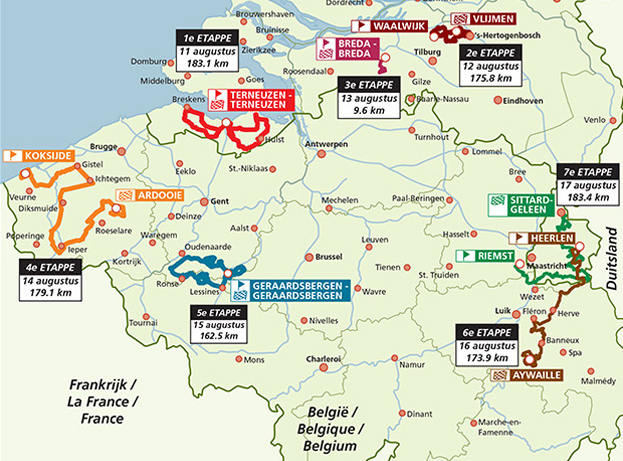 2014 Eneco Tour map